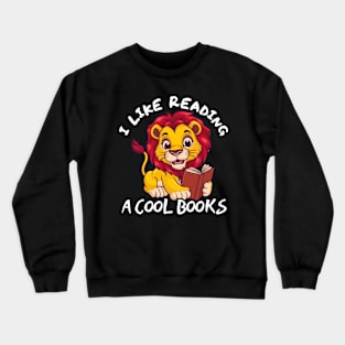 Lion Reading Book Crewneck Sweatshirt